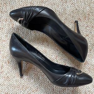 Dior European size 37.5 black leather heels